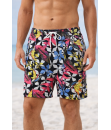 Short Floral Estampado Calção elastano P M G Gg Verão Rosa
